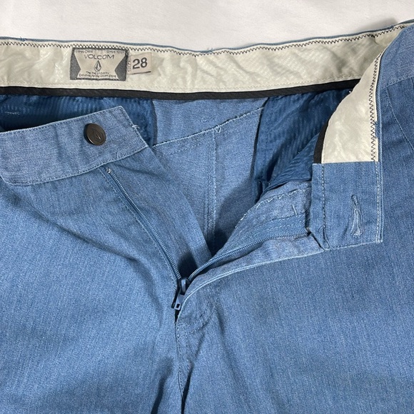 Volcom mens slate blue basic flat front 10" inseam chino shorts - size 28 - Picture 7 of 12